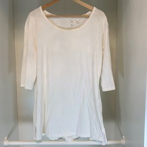 NWOT Terra & Sky 0X White 3/4 length sleeve Tunic